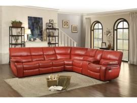 Pecos Red Leather Sectional 8480RED by Homelegance